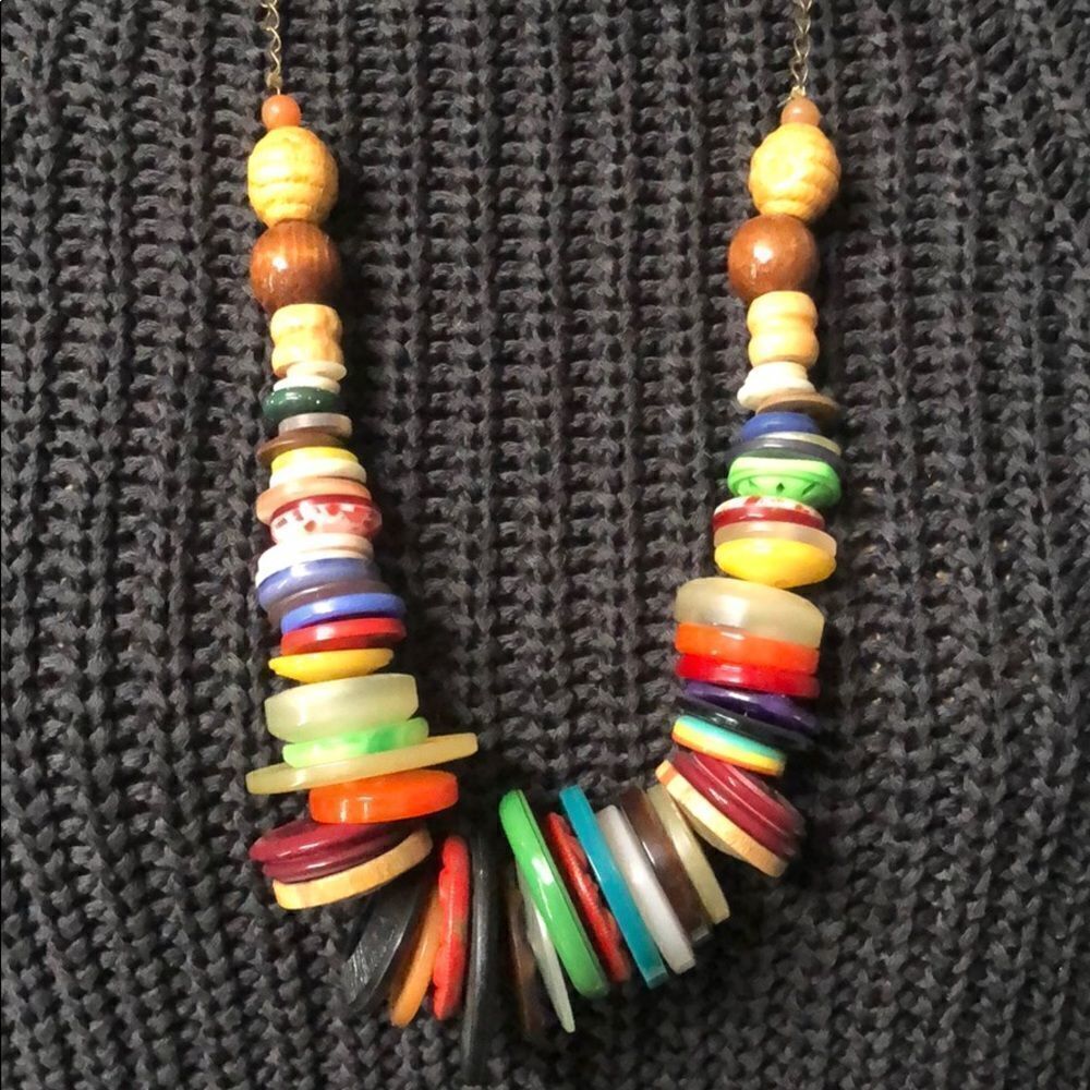 Buttons and‎ Beads Chunky Statement Necklace
